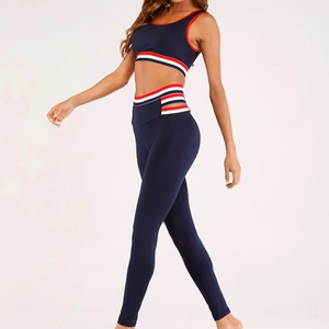 ชุดโยคะผู้หญิงขายดี MOQ ต่ำ สีและวัสดุสแปนเด็กซ์/โพลีเอสเตอร์ปรับแต่งได้ ดีไซน์ล่าสุด ราคาขายส่ง - Product Image 5