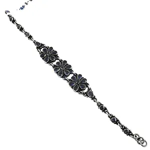 Vintage Flower <b>Cuff</b> <b>Bracelet</b> With Amethyst Stones Tibetan <b>Silver</b> Women's Jewelry Gift - Product Image 3