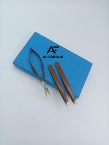 Pinces à sourcils couleur chocolat brun avec lame pointue, ciseaux à ressort, logo personnalisé, antistatiques, ensemble de 3 pièces - Product Image 5