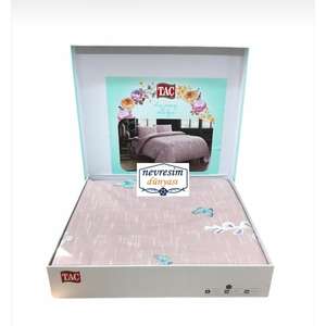 Sarah <b>Pink</b> Taç Ranforce <b>Single</b> Duvet Cover Set Elegant <b>Pink</b> Floral Design for <b>Bedding</b> - Product Image 2