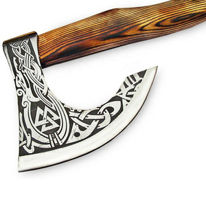 Professional Industrial Grade Forged Damascus Steel Axe Wood Handle for Outdoor Camping Hunting High Quality Pakistan Origin - Product Image 2