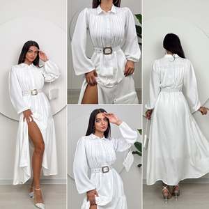 ชุดเดรสทรงเอไลน์ผ้าซาตินริบสองชิ้น รุ่น 1015 เอวธรรมชาติ ระบายอากาศได้ดี - Product Image 3