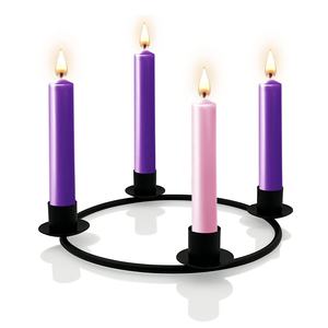 Soporte de vela en forma de anillo con 4 cabezas, soporte de vela negro moderno, anillo de Metal, portavelas decorativo de mesa, decoración de Navidad - Product Image 1