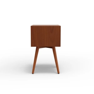 Mesita de noche Alpine hecha de madera de caoba con acabado marrón y equipada con 2 cajones para uso en interiores. - Product Image 6