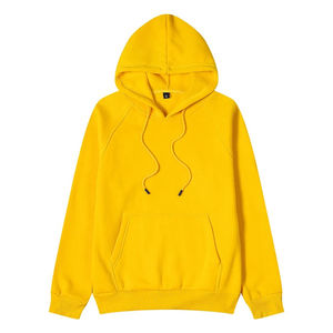 Sudadera con capucha lisa amarilla brillante para hombre y mujer, suave y cálida, de forro polar, informal, con bolsillo frontal, para uso diario. - Product Image 1