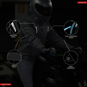 เสื้อแจ็กเก็ตมอเตอร์ไซค์ของผู้หญิงผ้าแคนวาสแบบถักกันน้ำกันลมมีสไตล์เสื้อนอกบุนวมป้องกันโลโก้ตามสั่ง - Product Image 2