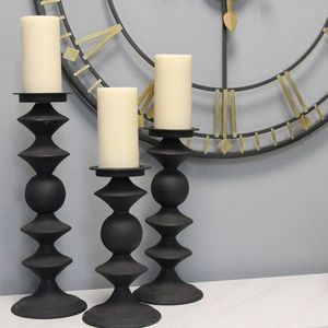 Candélabre moderne en métal noir nordique à 4 bras, support de bougie en fer pour centre de table de mariage, décoration de maison de luxe, support de bougie conique - Product Image 6