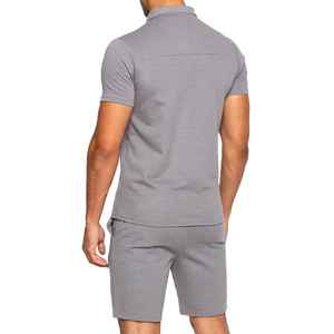 Vente en gros T-shirt et short à fermeture boutonnée à manches courtes de coupe régulière au meilleur prix Ensemble 2 pièces pour hommes pour tenue décontractée - Product Image 6