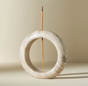 New Minimal white marble <b>incense</b> <b>holder</b> oval shape handcrafted natural stone <b>incense</b> <b>stick</b> stand modern tabletop <b>incense</b> burner - Product Image 3