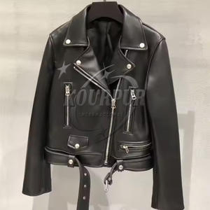 แจ็กเก็ตหนังแกะสำหรับเด็กผู้หญิงแบบปักลายสีล้วนสำหรับตกแต่งโลโก้มีให้เลือกหลายสี - Product Image 2