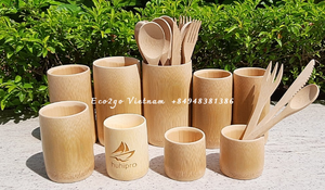 Juego de tazas de bambú con pajitas, logotipo personalizado grabado con láser/tazas de fibra de bambú natural hechas a mano 100% en Eco2go Vietnam - Product Image 5