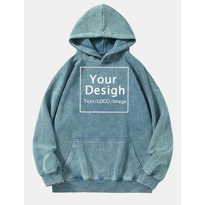 Pull Vintage Acid Wash Hoodie Athletic Mid weight Fleece Sweatshirt Streetwear Hoodie - Product Image 2