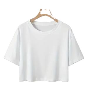 T-shirts décontractés pour femmes en toile respirante, écologiques, imprimés numériquement, en polyester uni teint - Product Image 1