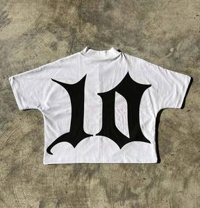 Y2K Streetwear personalizado DTG estampado Drop Shoulder Boxy Tee Heavyweight 300 GSM 100% algodón recortado Boxy hombres camisetas hombres moda - Product Image 5