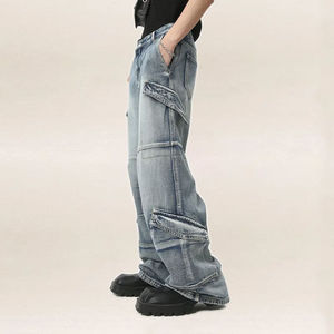K- T กางเกงยีนส์ทรงหลวมสำหรับผู้ชายระบายอากาศได้ดี2025แฟชั่นตามสั่งแบบใหม่ - Product Image 3