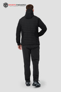 แจ็กเก็ตขนเป็ดสีดำของผู้ชายมีฮู้ดเสื้อกันหนาวกันลมและน้ำหนักเบา - Product Image 3