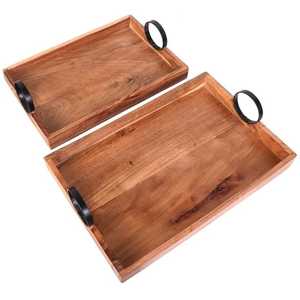 Noyer manière voile cuisine plateau de service en bois modèle Unique assiettes de service cadeau choix plateau poignées pour mariages pendaison de crémaillère - Product Image 1