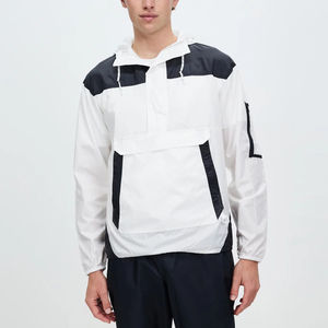 Veste coupe-vent à capuche pour homme Style streetwear Vêtement d'hiver écologique avec demi-fermeture éclair et poche avant - Product Image 1