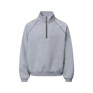 Sudaderas con capucha de gran tamaño para hombre con estampado gráfico de 1/2 de peso pesado con cremallera y abullonado, sudaderas con soporte Vintage para invierno, para mayoristas - Product Image 1