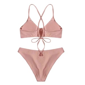 Traje de Baño Clásico de Dos Piezas para Mujer, Bikini de Cintura Alta, Ajuste Cómodo, Proveedor Mayorista OEM para Playa - Product Image 3