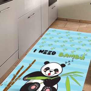 Tapis mignon à l'effigie d'un panda, tapis imprimé, tapis bleu, tapis pour enfants, tapis de chambre d'enfant, tapis doux non tissé - Product Image 3