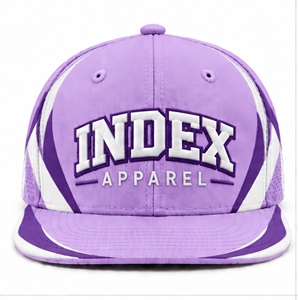 Index Apparel <b>Purple</b> 6-Panel Snapback Cap With White Embroidery Unisex Street Style <b>Hat</b> For Adults - Product Image 1