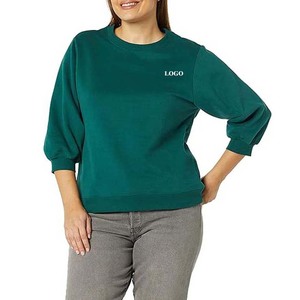 Sweat-shirt en molleton 100 % coton pour femme, séchage rapide, respirant, léger, col rond, manches longues, décontracté, personnalisable (OEM) - Product Image 3