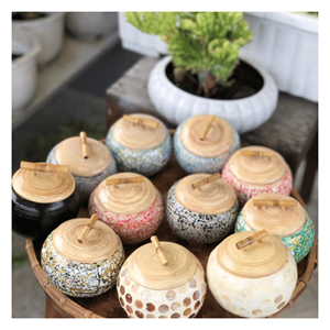 Pot en bambou en nacre, incrustation de coquille de bambou pour le stockage de collations et de bonbons et l'affichage en boutique, origine Vietnam - Product Image 2