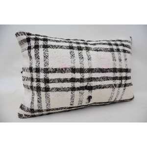 Haute qualité 16x24 pouces gris pied de poule Plaid laine oreiller Vintage carré décoratif Accent pour printemps tissu tissé - Product Image 2