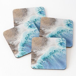 51 sous-verres imprimés en bois de manguier/bois d'acacia sur du thé ensemble de 4 pièces accessoires de cuisine maison et boîte de cuisine ustensiles de cuisine - Product Image 1