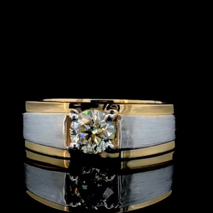 1.00 CT Lab Grown Diamond <b>Mens</b> <b>Ring</b> 14K Solid <b>Gold</b> IGI Certified Solitaire <b>Men</b> <b>Ring</b> - Product Image 2