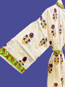 Bata Kimono de Algodón con Estampado Floral Hecho a Mano, Ligera, para Descansar, Tallas Grandes de EE. UU., Regalo para Mujer - Product Image 2