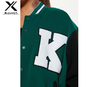 เสื้อแจ็กเก็ตขนสัตว์ขนาดใหญ่พิเศษสำหรับผู้หญิงออกแบบได้เองมีกระเป๋าผ้าพิมพ์ลายปักลายกันลมฤดูใบไม้ร่วง - Product Image 6