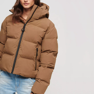 Nuevo diseño Zip up Windbreaker Down Chaquetas Logotipo personalizado Winter Bubble Jacket Mujer Chaqueta acolchada - Product Image 2