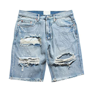 Dernier modèle Short en jean solide doux au toucher pour homme, meilleure vente, décontracté, déchiré, à séchage rapide, respirant, de haute qualité - Product Image 1
