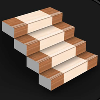 Carreaux de marche modernes de qualité supérieure 300x1200 mm et carreaux de rehaussement 200x1200 mm, ensemble de carreaux d'escalier en porcelaine numérique antidérapants à coller pour villa