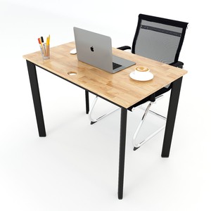 Table de bureau ovale en bois de chêne au design minimaliste avec montage facile SFOV001 dotée de pieds en fer - Product Image 2