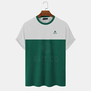 เสื้อยืดแขนสั้นผู้ชายคุณภาพสูง ผ้าฝ้าย 100% ออกแบบโลโก้ได้ตามต้องการ ระบายอากาศดี สวมใส่สบาย บริการ OEM ทรงปกติ - Product Image 1