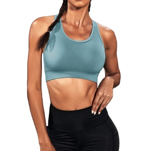 Haute qualité sans couture entrecroisé dos soutien-gorge de sport pour les femmes soutien léger respirant coton personnalisable Fitness Yoga Gym-taille - Product Image 1