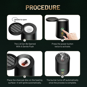 Arabic Electric <strong>Bakhoor</strong> Portable USB Power Incense Burner Rechargeable Metal <strong>Bakhoor</strong> Censer <strong>Oud</strong> <strong>Bakhoor</strong> - Product Image 3