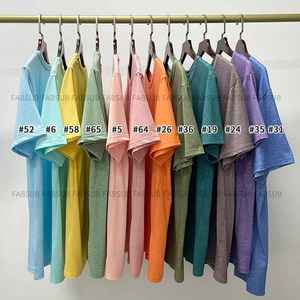 T-shirts en polyester à manches courtes de couleur chinée en coton vierge uni avec logo personnalisé - Product Image 5