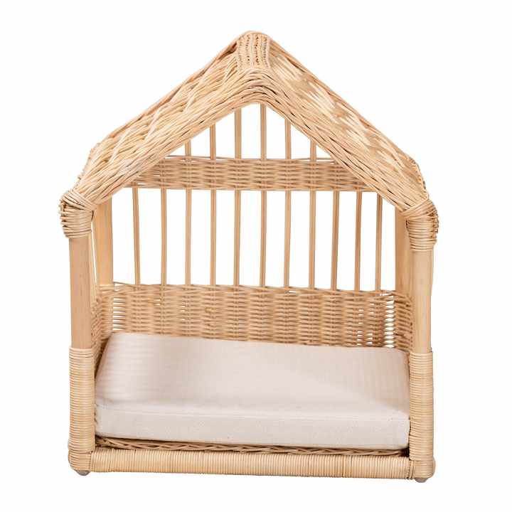 Picture of Bohemian Natural Rattan Pet Bed Handcrafted Wicker Dog House Indoor ...