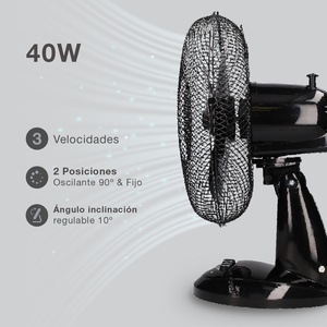 Ventilatore da dessert nero 40W 34cm (Niaros 300010017) - Product Image 2