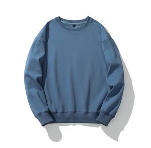 Personnalisé Hommes 100% Coton À Manches Courtes En Relief Sweat-shirt Côtelé Ras Du Cou Surdimensionné Sweat-shirt pour Hommes - Product Image 4