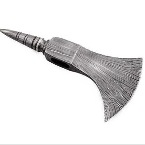 Hacha de Acero de Damasco Personalizable Estilo Vikingo Nordic Forge, Cabeza de Hacha con Barba, Hacha DIY Forjada a Mano de Grado Industrial, Hachas OEM - Product Image 1