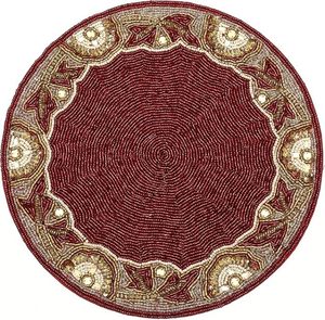 Handcrafted <b>Beaded</b> <b>Placemats</b> Dining Table Wedding Christmas Decorations Family Gatherings Parties Durable Cotton Polyester - Product Image 6