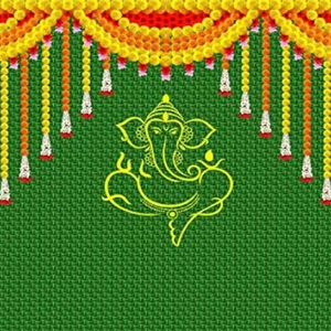 ม่านพื้นหลังรูปพระพิฆเนศสำหรับตกแต่งงานแต่งงานฉากหลังขึ้นบ้านใหม่ผ้าพระพิฆเนศสำหรับตกแต่งวันครบรอบตกแต่งงานปาร์ตี้ - Product Image 1