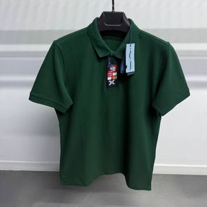 T-shirt uni pour homme 100 % coton tissé, manches courtes, col en V, décontracté, respirant, écologique, OEM ODM, logo personnalisé, étiquette privée sur le devant - Product Image 1