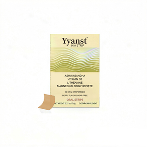 Tiras orales de marca privada de alta calidad con ashwagandha, L-teanina y glicinato de magnesio que favorecen la salud del sueño y aumentan la energía. - Product Image 1