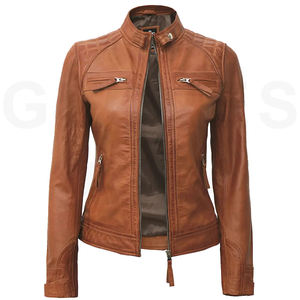 แจ็กเก็ตหนังแท้ผู้หญิงไซส์ใหญ่พิเศษแจ็กเก็ตหนังแท้สำหรับฤดูหนาวสไตล์สตรีทสำหรับผู้หญิง - Product Image 2